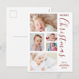 Persoonlijke eerste kerst van de baby aangepaste f feestdagenkaart