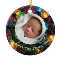Persoonlijke eerste kerst van de baby met foto