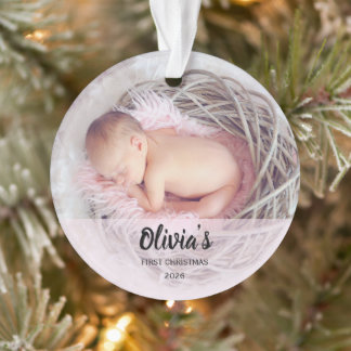 Persoonlijke eerste kerst van de baby ornament