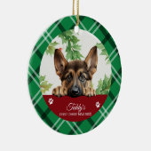 Persoonlijke eerste kerst van Duitse herder Keramisch Ornament (Rechts)