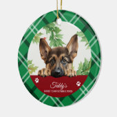 Persoonlijke eerste kerst van Duitse herder Keramisch Ornament (Links)