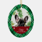 Persoonlijke eerste kerst van Franse Bulldog Keramisch Ornament (Rechts)