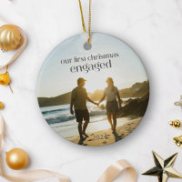 Persoonlijke Eerste Kerst Verloofd Koppel Foto