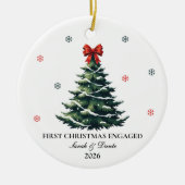 Persoonlijke Eerste Kerst Verlovings Ornament (Voorkant)