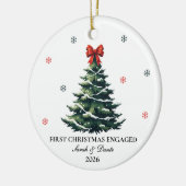 Persoonlijke Eerste Kerst Verlovings Ornament (Links)