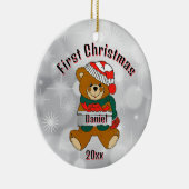 Persoonlijke Eerste Kerstboomversiering Keramisch Ornament (Rechts)