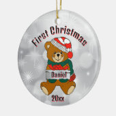 Persoonlijke Eerste Kerstboomversiering Keramisch Ornament (Links)