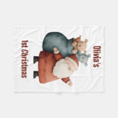 Persoonlijke eerste kerstman van de baby fleece deken (Voorkant (Horizontaal))