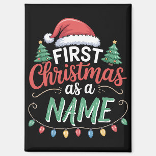 Persoonlijke Eerste Kerstmis Als Familie Matching Magneet