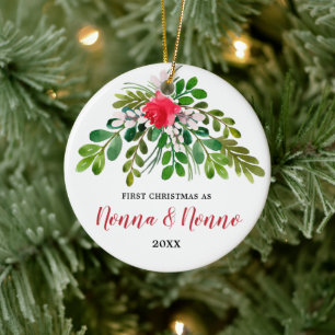 Persoonlijke Eerste Kerstmis als nonna nonno Itali Keramisch Ornament