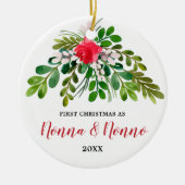 Persoonlijke Eerste Kerstmis als nonna nonno Itali Keramisch Ornament (Voorkant)