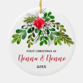 Persoonlijke Eerste Kerstmis als nonna nonno Itali Keramisch Ornament (Achterkant)