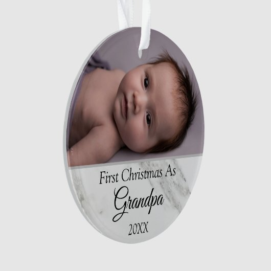 Persoonlijke Eerste Kerstmis als opa Foto 2021 Ornament (voorkant)