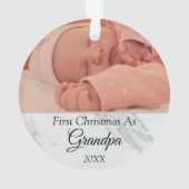 Persoonlijke Eerste Kerstmis als opa Foto 2021 Ornament (achterkant)