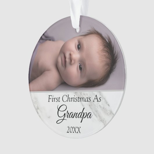 Persoonlijke Eerste Kerstmis als opa Foto 2021 Ornament (voorkant)