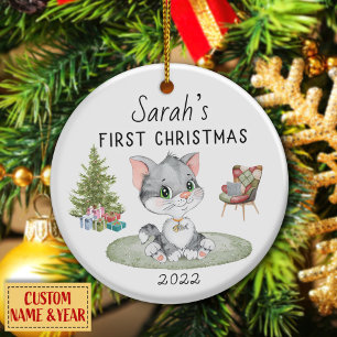 Persoonlijke Eerste Kerstmis baby Keramisch Ornament
