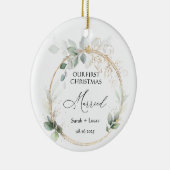 Persoonlijke Eerste Kerstmis Getrouwd Ornament (Rechts)