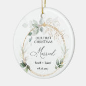 Persoonlijke Eerste Kerstmis Getrouwd Ornament (Links)