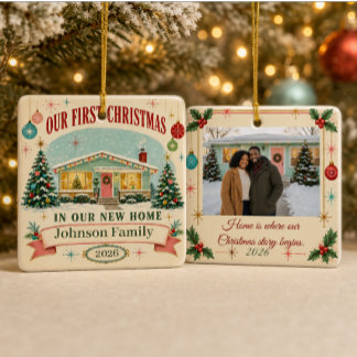 Persoonlijke Eerste Kerstmis in Ons Nieuwe Thuis 2 Keramisch Ornament