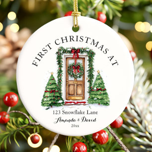 Persoonlijke Eerste Kerstmis in Ons Nieuwe Thuis Keramisch Ornament