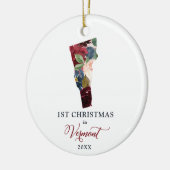Persoonlijke Eerste Kerstmis in Vermont New Home Keramisch Ornament (Links)