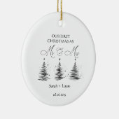 Persoonlijke Eerste Kerstmis Mr & Mrs Ornament (Rechts)
