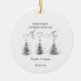 Persoonlijke Eerste Kerstmis Mr & Mrs Ornament