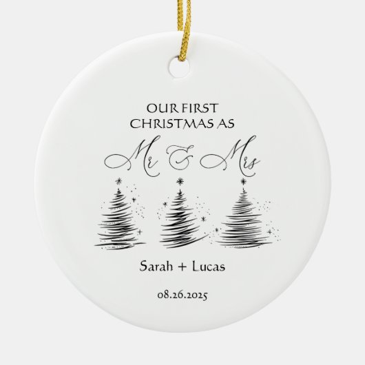 Persoonlijke Eerste Kerstmis Mr & Mrs Ornament (Voorkant)