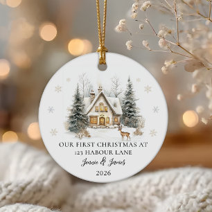Persoonlijke Eerste Kerstmis Nieuwe Thuis Keramisch Ornament