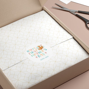 Persoonlijke eerste Moederdag Boho Fun Typografie Ronde Sticker