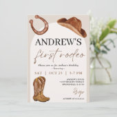 Persoonlijke eerste Rodeo Cowboy verjaardag Kaart (Staand voorkant)