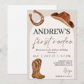 Persoonlijke eerste Rodeo Cowboy verjaardag Kaart (Voorkant / Achterkant)