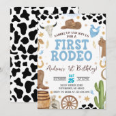 Persoonlijke eerste Rodeo Cowboy verjaardag Kaart (Voorkant / Achterkant)