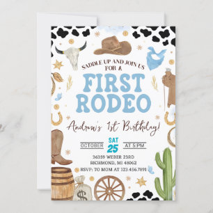 Persoonlijke eerste Rodeo Cowboy verjaardag Kaart