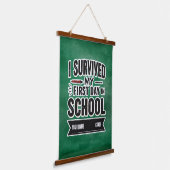 Persoonlijke Eerste Schooldag Kunst Hangend Wandkleed (Gebogen)