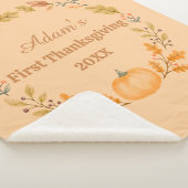 Persoonlijke Eerste Thanksgiving Sherpa Deken (3/4)