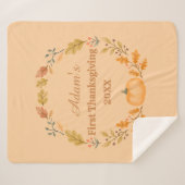 Persoonlijke Eerste Thanksgiving Sherpa Deken (Voorkant (horizontaal))
