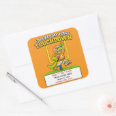 Persoonlijke Eerste Touchdown Vlaggenvoetbal Award Vierkante Sticker (Envelop)