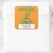 Persoonlijke Eerste Touchdown Vlaggenvoetbal Award Vierkante Sticker (Tas)