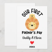 Persoonlijke eerste vaderdag, pappa en leeuwerik feestdagenkaart (Voorkant / Achterkant)