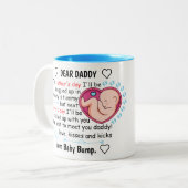 Persoonlijke eerste vaders dag 2022 van Son Tweekleurige Koffiemok (Voorkant links)