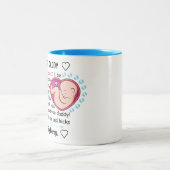 Persoonlijke eerste vaders dag 2022 van Son Tweekleurige Koffiemok (Center)