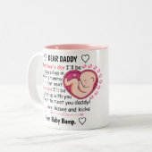 Persoonlijke eerste vaders dag van de dochter tweekleurige koffiemok (Voorkant links)