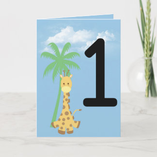 Persoonlijke Eerste Verjaardag Giraffe Verjaardags Kaart