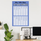 Persoonlijke Eeuwigdurende Verjaardagskalender Poster (Thuiskantoor)