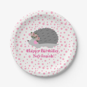 Persoonlijke Egel Birthday Paperplate Papieren Bordje