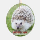 Persoonlijke Egel-fotokerstboom Keramisch Ornament (Links)