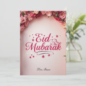 Persoonlijke Eid Mubarak bloemkaart Kaart (Staand voorkant)