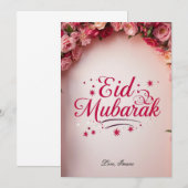 Persoonlijke Eid Mubarak bloemkaart Kaart (Voorkant / Achterkant)