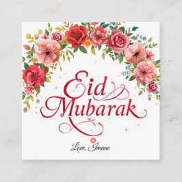Persoonlijke Eid Mubarak-cadokaart Vierkante Visitekaartje